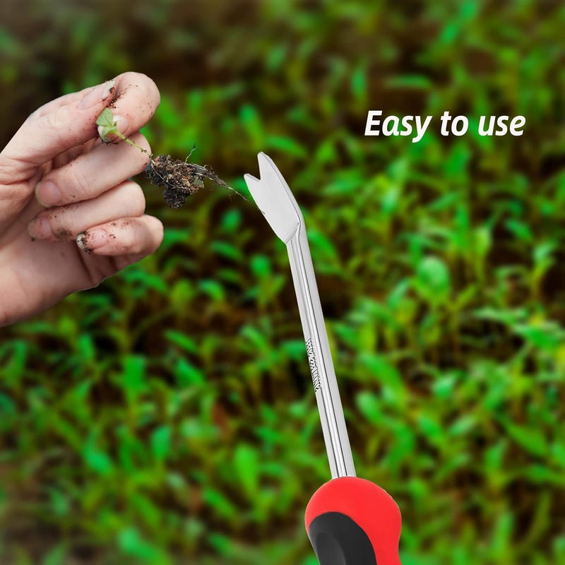 KLDOLLAR Weed Puller Tool, Dandelion Weeder Puller Tool with Soft Handle, Two-Pronged Fork Weed Remover Tool for Easy Weed Removal, Stainless Steel Garden Weeder Tool for Lawn Farmland Gardening Tools - Image 5